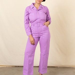 Big Bud Press Lilac Long Sleeve Jumpsuit / Boilersuit - Discontinued Style